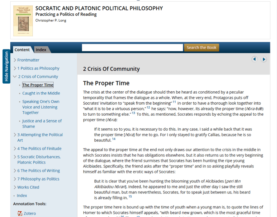Digital Page from Socratic and Platonic Political Philosophy